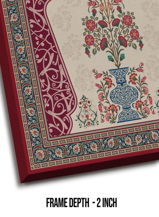 PAPER PLANE DESIGN kalamkari paintings canvas art Indian ethnic traditional wall art large size for living room decor. (24 X 24 Inches, A) - Image 3