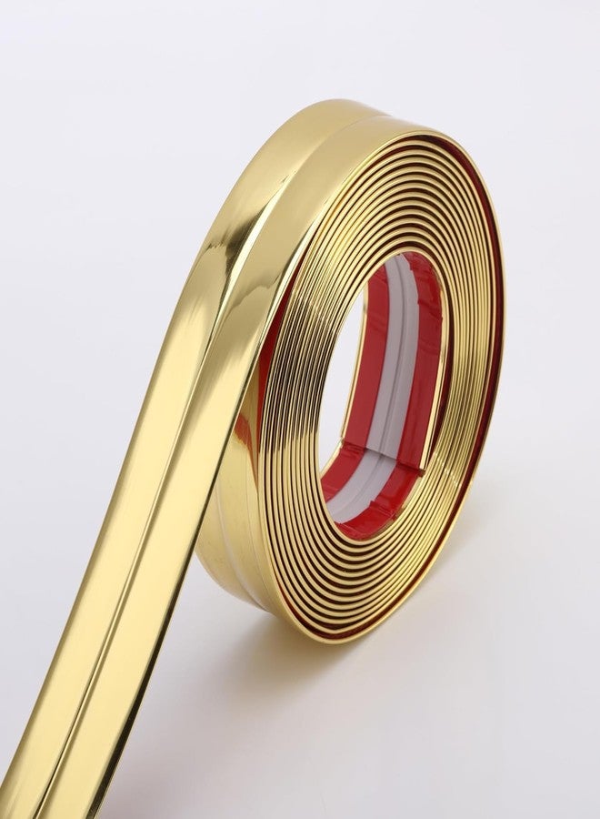Drofail Flexible Inside &Outside Corner Trim Moulding,Corner Guards & Caulk Strip, Apply in Table Edge Door Frame Baseboard for Protection and Decoration (Gold, 3 Meter) - Image 1