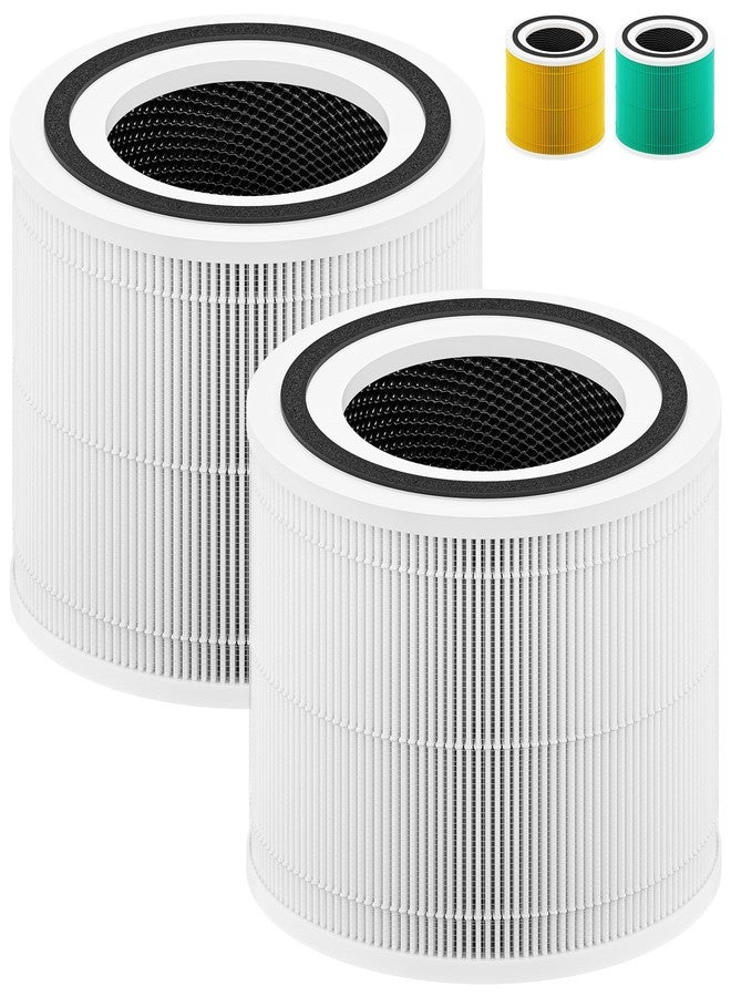 PETOX 240 Replacement Filter Compatible with 240 Air Purifier, 3-in-1 High-Efficiency Filtration with Activated Carbon for Air Pollutants, Odor and Smoke, 2 Pack, White - Image 1