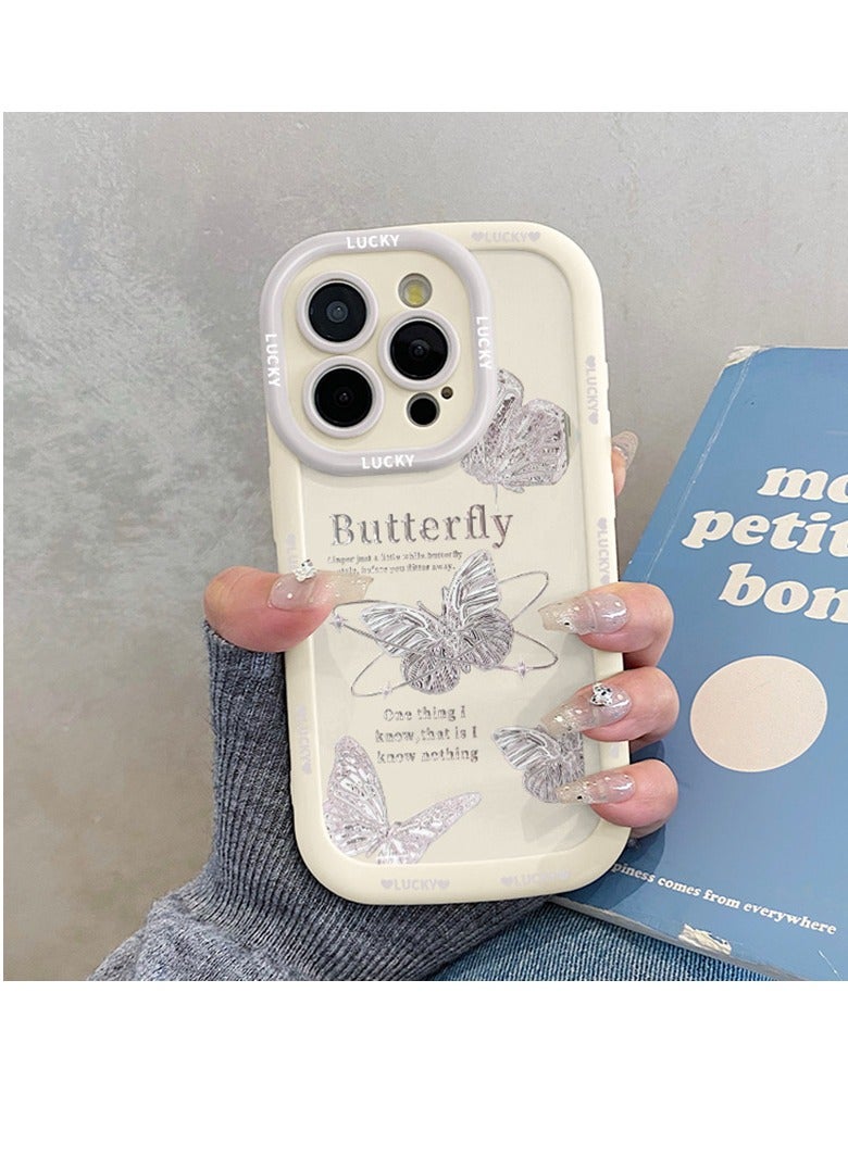 NIBEMINENT Protective TPU Case Cover For iPhone 16, Metal Butterfly