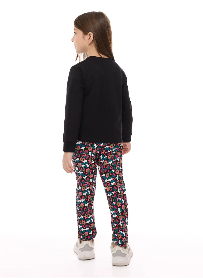 victor and jane Embellished Top With Printed Pant
