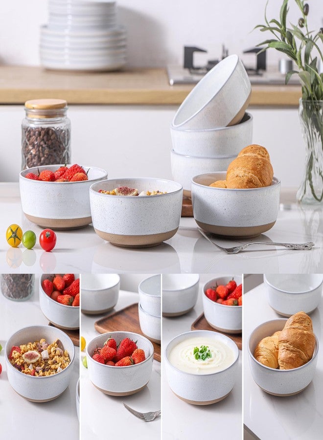 Hasense 30 OZ Cereal Bowls Set of 6, Stoneware Soup Bowls for Kitchen, 6 Inch Ceramic Bowls Microwave and Dishwasher Safe for Rice, Oatmeal, Noodle, Ramen, Salad, Fruit and Pasta, White - Image 2