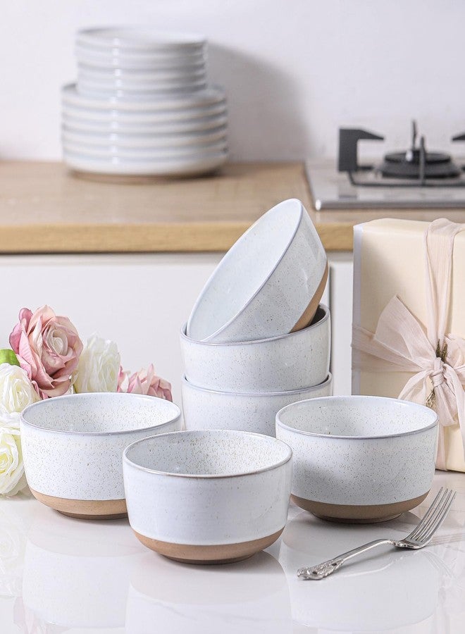 Hasense 30 OZ Cereal Bowls Set of 6, Stoneware Soup Bowls for Kitchen, 6 Inch Ceramic Bowls Microwave and Dishwasher Safe for Rice, Oatmeal, Noodle, Ramen, Salad, Fruit and Pasta, White - Image 4