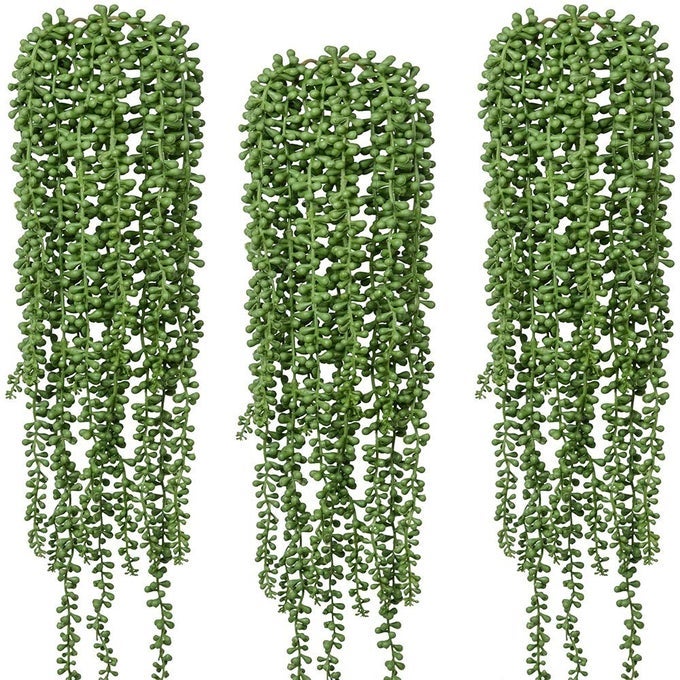 3PCS ARTIFICIAL FAKE STRING OF PEARLS PLANT FAUX FAKE HANGING SUCCULENTS PLANTS