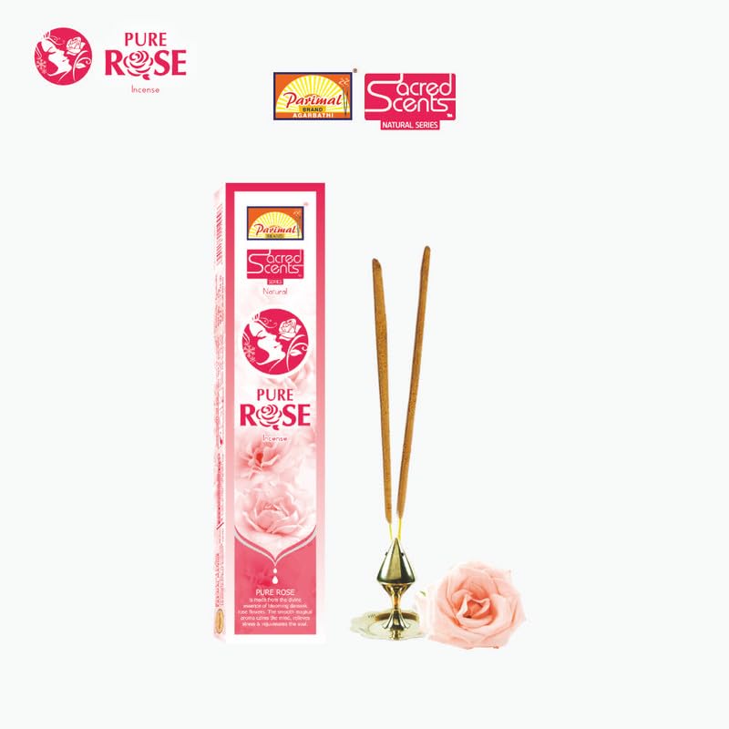 Parimal (R6) Sacred Scents Natural Pure Rose Incense Sticks |144 G | Natural | Traditional | Hand Rolled Agarbathi | (Pack of 6) - Image 3