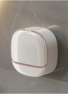 QUALITY Space-Saving Double Layer Wall Mounted Soap Dish with Cover - No Drilling Required, Durable Plastic for Bathroom & Kitchen Use  - Image 1