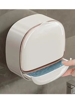 QUALITY Space-Saving Double Layer Wall Mounted Soap Dish with Cover - No Drilling Required, Durable Plastic for Bathroom & Kitchen Use  - Image 3