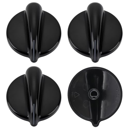 Reyhoar 4Pcs WB03T10236 Burner Control Knob, Gas Cooktop Knobs Black for GE Range/Cooktop/Stove, Not Universal - Image 1