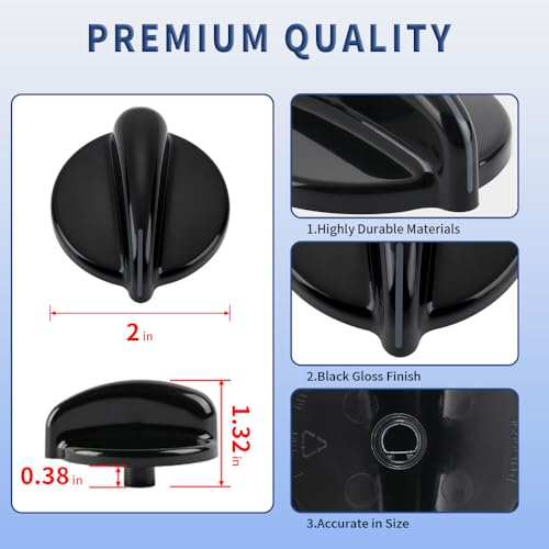 Reyhoar 4Pcs WB03T10236 Burner Control Knob, Gas Cooktop Knobs Black for GE Range/Cooktop/Stove, Not Universal - Image 5
