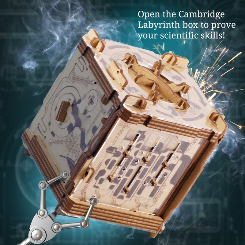 iDventure Cluebox Cambridge Labyrinth | Wooden Escape Room Puzzle Box | Engaging Brain Teaser with Hidden Money Compartment | Unique Gift for Adults - Image 5