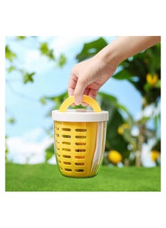 Excefore Reusable Fruit Cup With Lid, Fruit Cup Container, Double-Layer Parfait Cups, Leak Proof Fruit Containers, Portable Salad Container Cup, Oats Containers Removable Colander & Fork For Snacks, Salad  - Image 4