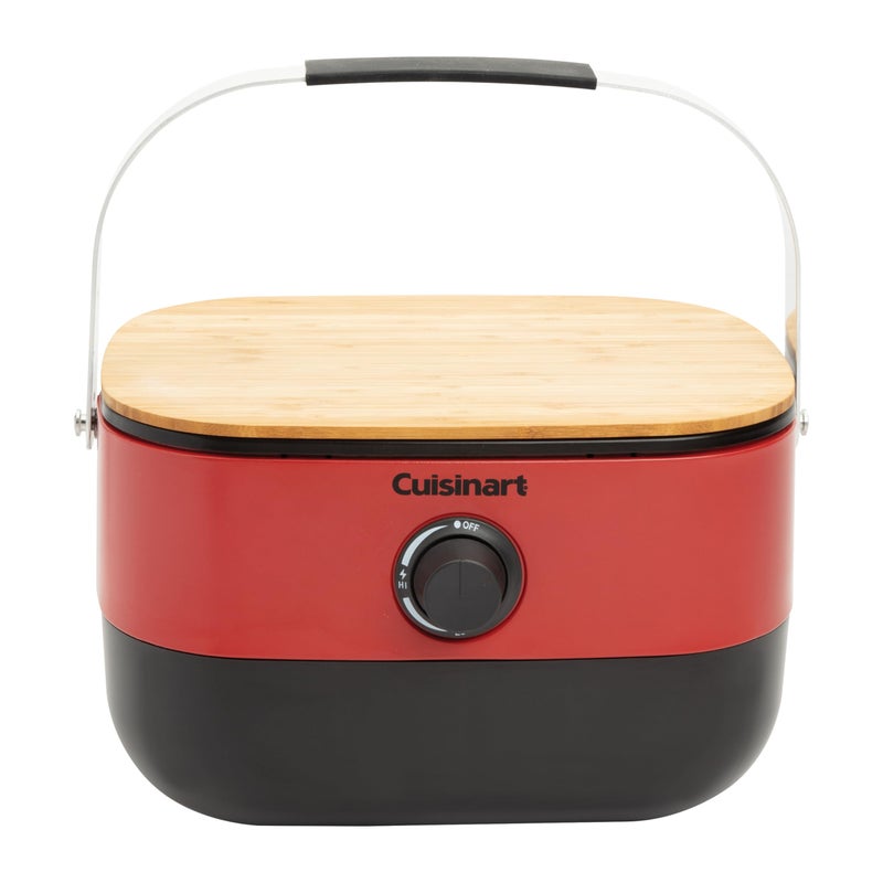 Cuisinart Venture Portable Gas Grill Small Camping Grill with Cutting Board and Handle Non Stick Porcelain Enameled Cast Iron Grate 9000 BTU Stainless Steel Burner for Camping Tailgates Beaches - Image 2