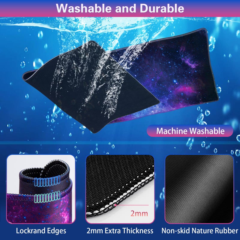 Canjoy Gaming Mouse Pad Set, 4-in-1 XXL Large Mouse Pad + Keyboard Wrist Rest Support+ Coaster, (35.4Ã—15.7 in) Extended Desk Pad Memory Foam Non-Slip Desk Mat for Home Office - Image 3