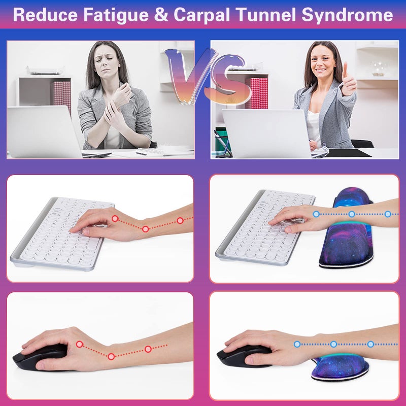 Canjoy Gaming Mouse Pad Set, 4-in-1 XXL Large Mouse Pad + Keyboard Wrist Rest Support+ Coaster, (35.4Ã—15.7 in) Extended Desk Pad Memory Foam Non-Slip Desk Mat for Home Office - Image 5