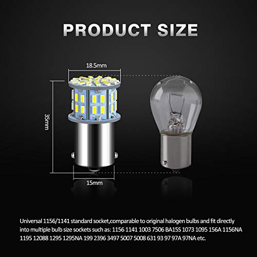 ACOHUIKE 1156 1141 1003 7506 BA15S LED Bulbs Super Bright 3014 50-SMD LED Replacement for 12 Volt RV Camper Trailer Boat Trunk Interior Lights (White, 20) - Image 2