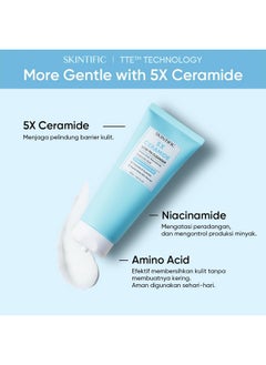 SKINTIFIC 5X Ceramide Low Ph Cleanser 80G Facial Cleanser Skincare Face Wash  - Image 2