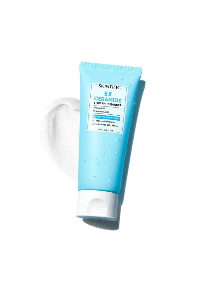 سكينتفيك 5X منظف سيراميد منخفض الحموضة 80 جم منظف للوجه للعناية بالبشرة - Image 1