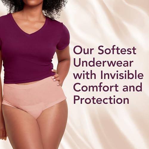 Depend Silhouette Adult Diapers, Incontinence & Postpartum Bladder Leak Underwear for Women, Maximum Absorbency, Medium, Pink, 14 Count, Packaging May Vary - Image 3