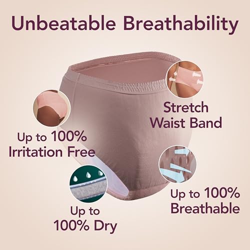 Depend Silhouette Adult Diapers, Incontinence & Postpartum Bladder Leak Underwear for Women, Maximum Absorbency, Medium, Pink, 14 Count, Packaging May Vary - Image 5