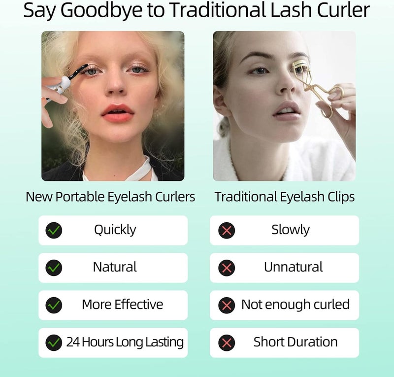 Eyecurl Heated Eyelash Curler, USB Rechargeable Heated Lash Curler, Professional Fast Heating Electric Eyelash Curlers Heated for Natural Long Lasting Eyelashes (White, X8-132MM) - Image 4