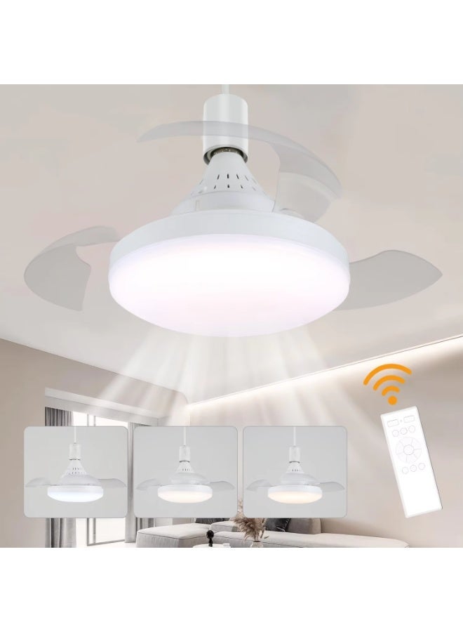 مودي مروحة LED عصرية مزودة بجهاز تحكم عن بُعد | قاعدة E27 | تعتيم ثلاثي الألوان | ضوضاء منخفضة | إضاءة وتبريد موفر للطاقة | تركيب سهل - Image 1