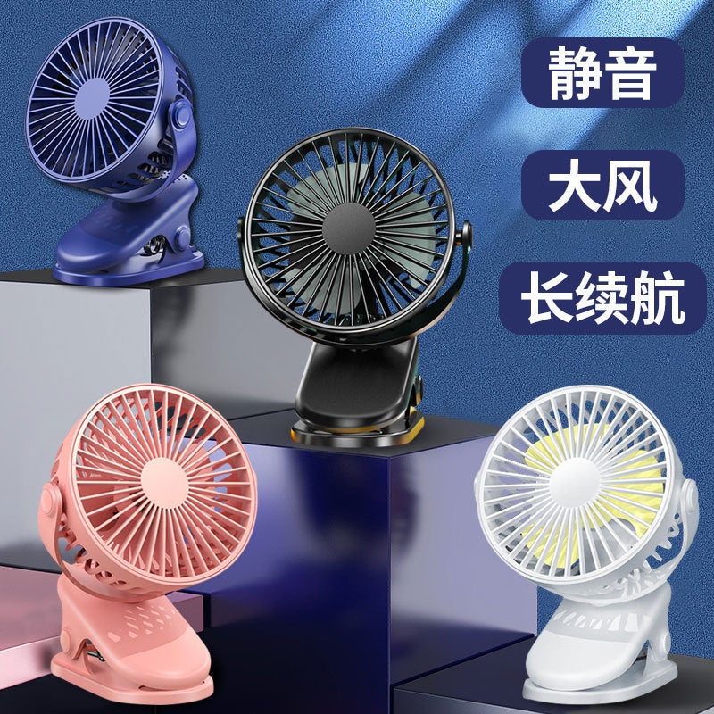 New 720 ° Rotating Large Air Volume Mute Desktop Clip Fan Small Usb Charging Clip Fan - Image 2