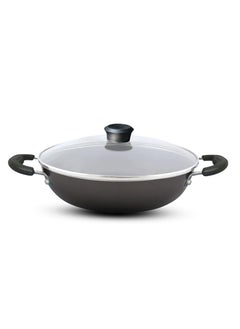 NIRLEP NIRLEP Sakhi Kadhai 24 cm with Glass Lid| Non-Stick Kadhai| Induction Kadhai| Easy Grip Handle| 2-Layer PFOA| Easy to Clean| Black  - Image 1