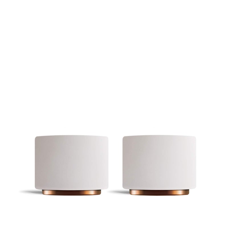 Fellow Monty Milk Art Espresso Cups - Small Double Wall Ceramic Demitasse, Matte White with Copper Base, 3 oz Cup (Set of 2) - Image 1