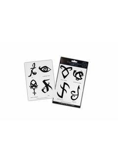 The Mortal Instruments The Mortal Instruments: City Of Bones Battle Runes Tattoos - Temporary Tattoo 8-Pack - Fake Black Ink for Men, Women & Kids - Cool Face, Body, Hand Makeup Or Make Sleeves - Realistic Costume Temp Tat  - Image 1