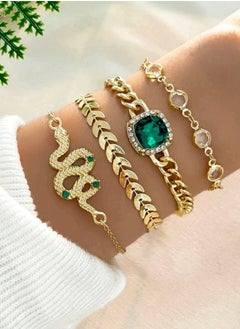 4pcs set Vintage Rhinestone, Including Imitation Green Agate Tassel Bracelet - pzsku/ZC0CC401BE277A58046E5Z/45/_/1736467929/d837fd9c-3224-4499-bb72-7536cd6c76b6