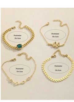 4pcs set Vintage Rhinestone, Including Imitation Green Agate Tassel Bracelet - pzsku/ZC0CC401BE277A58046E5Z/45/_/1736467938/7bb700d3-9a0d-46b7-83a0-6b20bfe53fe4