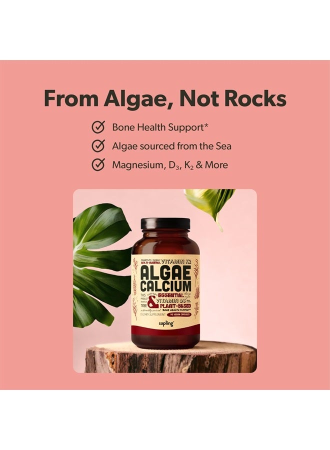 sapling Calcium Supplement - Whole Food with Vitamin K2 & D3, Magnesium, Zinc, Boron, Mineral Complex. Sourced Sustainably from Red Algae. for Bone Strength and Support. Non-GMO & Vegan 90 Capsules.  - Image 3
