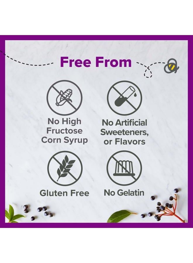 Zarbee's Elderberry Gummy Daily Immune Support Supplement with Vitamins A, C, D, E & Zinc, Black Elderberry Fruit Extract, Natural Berry Flavor, 60 Count - Image 4