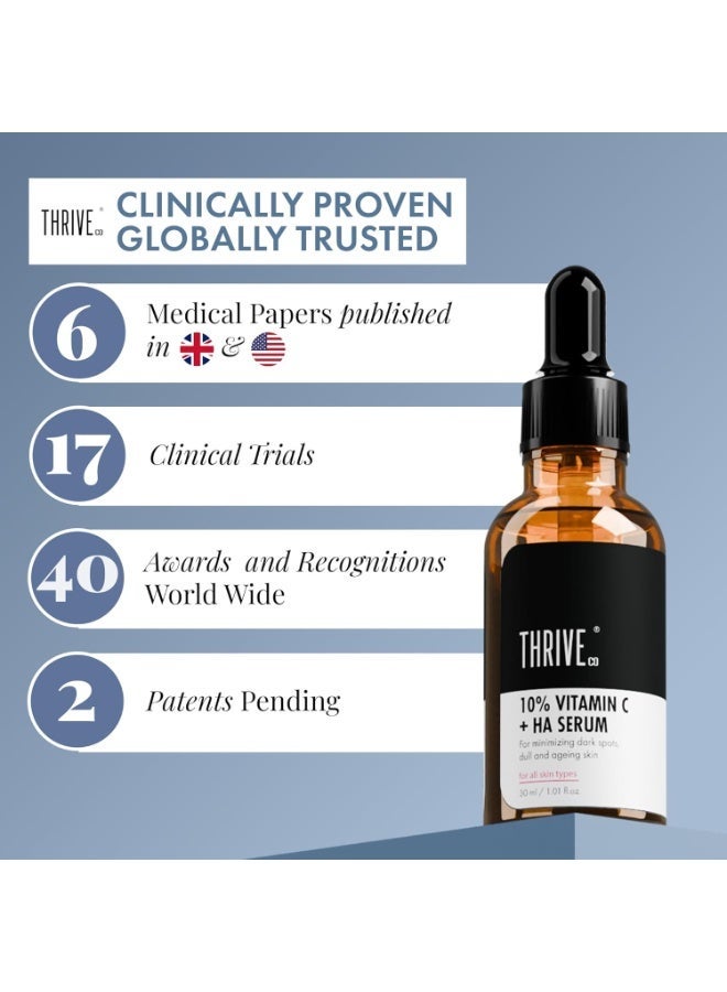 ثريفيكو سيروم للوجه يحتوي على 10٪ فيتامين C مع حمض الهيالورونيك 33kDa 5kDa سيروم لتفتيح البشرة للحصول على بشرة مشرقة - Image 2