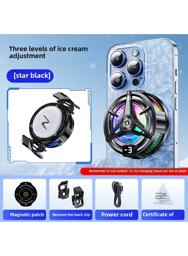 2025 TL07 Can Turn Off The Lights Icing Mobile Phone Radiator Semiconductor Refrigeration Magnetic Suction Mute Thin And Light-Product Color:Tl07 Black Ice Style  - Image 1