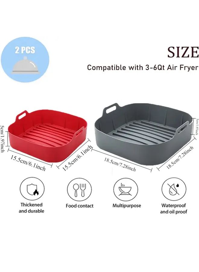 2pcs Square Non Stick Reusable Air Fryer Baking Mats Dishwasher Safe - Image 3