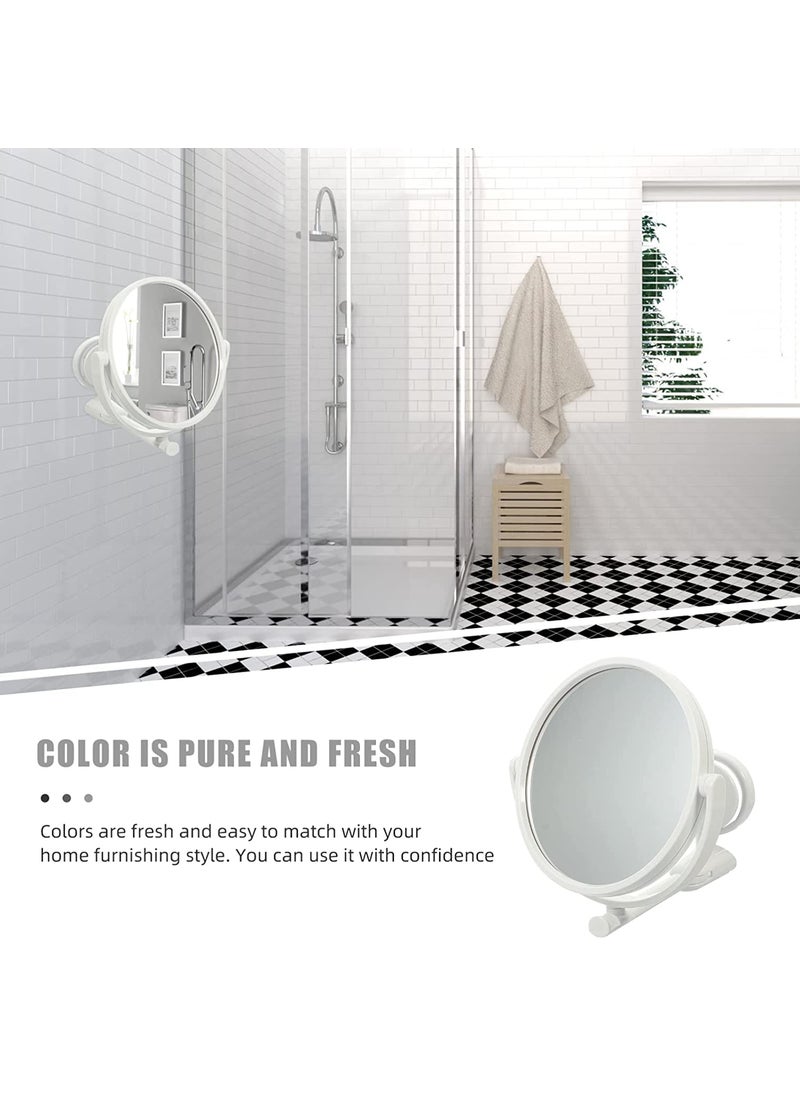 Seadra Seadra Toilet Household Mounted Makeup Glass Folding Round Office Home Sided Perforating Hotel Bar Cosmetic No Single Vanity Wall Rotating Makeup Mirror Bathroom Swivel  - Image 3