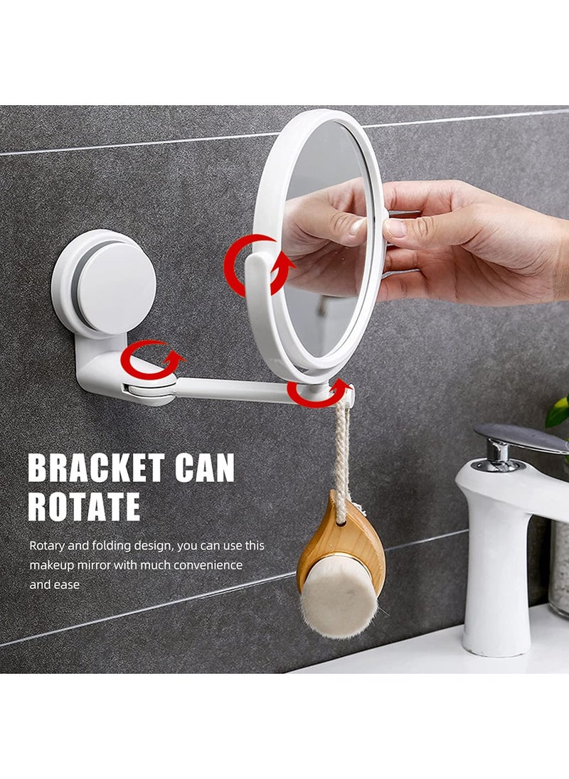 Seadra Seadra Toilet Household Mounted Makeup Glass Folding Round Office Home Sided Perforating Hotel Bar Cosmetic No Single Vanity Wall Rotating Makeup Mirror Bathroom Swivel  - Image 5