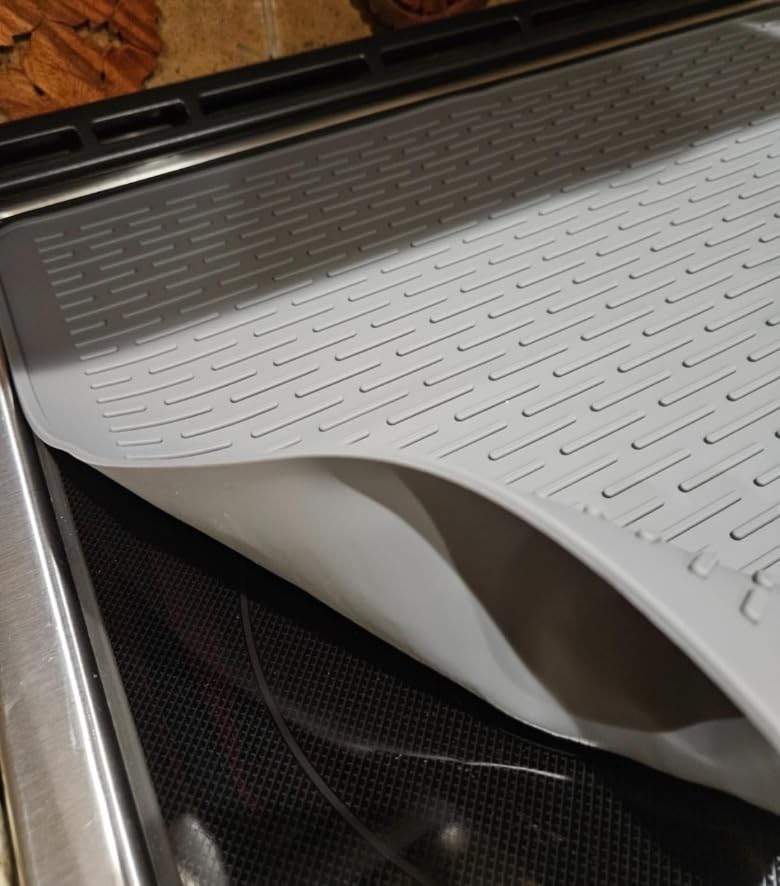 YUHFERA Stove Top Cover for Electric Stove - Silicone Stove Mat for Glass Top, Glass Cooktop Protector, XL Dish Drying Mats For Kitchen,Oven Covers for Electric Stove (Gray,28 x 20) - Image 4