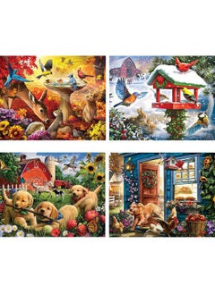 Bits and Pieces Bits and Pieces - 4-in-1 Multi-Pack - 500 Piece Jigsaw Puzzles for Adults - 500 pc Winter Spring Summer Fall Seasons Puzzle Set Bundle by Artist Larry Jones - 16"x20" (41cm x 51cm)  - Image 2