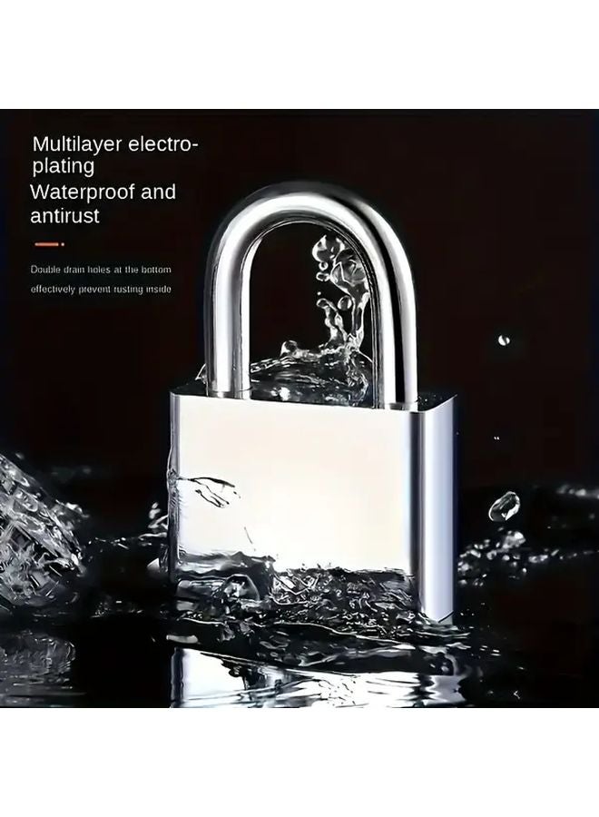 Heavy Duty Stainless Steel Padlock Silvery Color With Keys For Dormitory Warehouse - Image 2