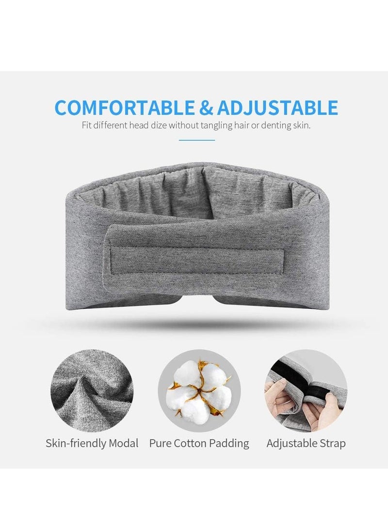 Generic Cotton Sleep Mask Blackout, Comfortable and Breathable Eye Mask, Adjustable Blinder Blindfold Airplane with Travel Pouch, Best Night Companion Eyeshade for Women Men Kid (Gray)  - Image 2