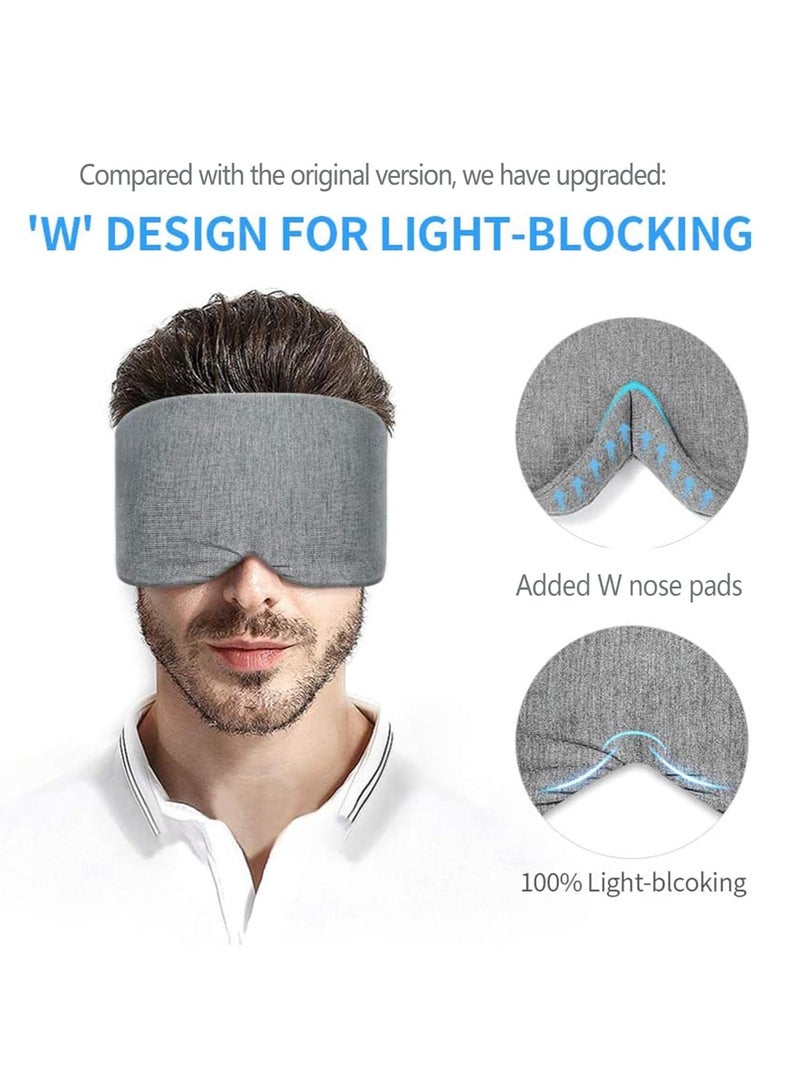 Generic Cotton Sleep Mask Blackout, Comfortable and Breathable Eye Mask, Adjustable Blinder Blindfold Airplane with Travel Pouch, Best Night Companion Eyeshade for Women Men Kid (Gray)  - Image 5