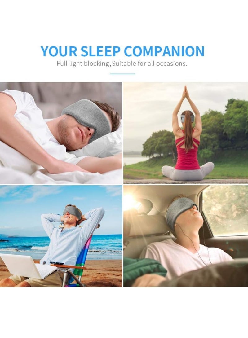 Generic Cotton Sleep Mask Blackout, Comfortable and Breathable Eye Mask, Adjustable Blinder Blindfold Airplane with Travel Pouch, Best Night Companion Eyeshade for Women Men Kid (Gray)  - Image 4