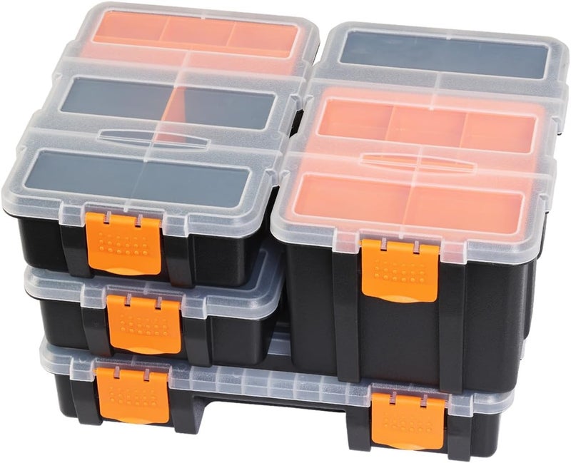 ISTARA Istara 4Pcs Durable Hand Tool Storage Box Hardware Parts Organizers Compartment Small Parts Organizer Storage Box Hardware Tool Organizer with Removable Dividers  - Image 1