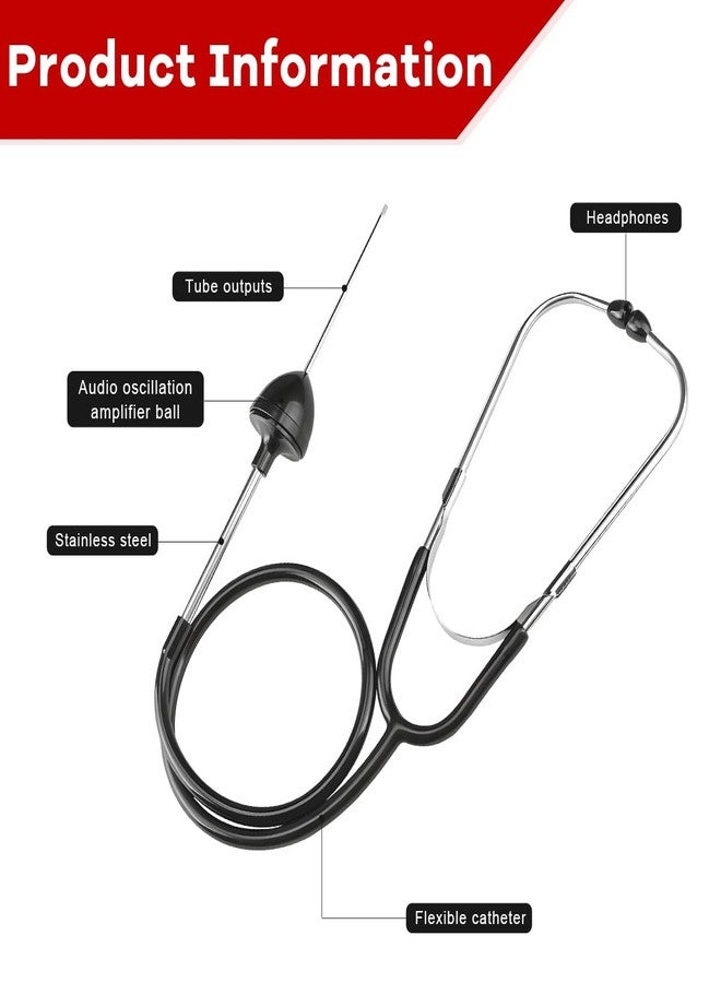 DXNQ Automotive Engine Stethoscope, Automotive Mechanics Stethoscope Kit Hearing Tool with Extended Probe, Engine Diagnostic Tool for Cars Trucks Motorcycles, Car Accessories (1 PCS) - Image 3