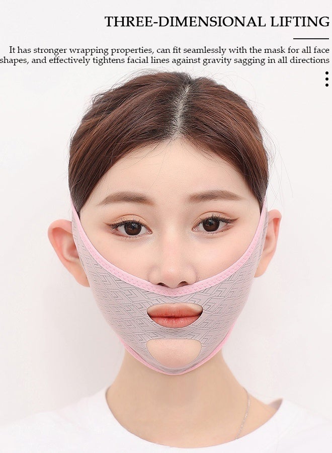 DUNISO حزام تنحيف شد الوجه، حزام رفع الخد على شكل حرف V، رقعة الذقن المزدوجة لتقليل الذقن، حزام حزام تصحيح الذقن المضاد للتجاعيد للنساء والرجال - Image 3