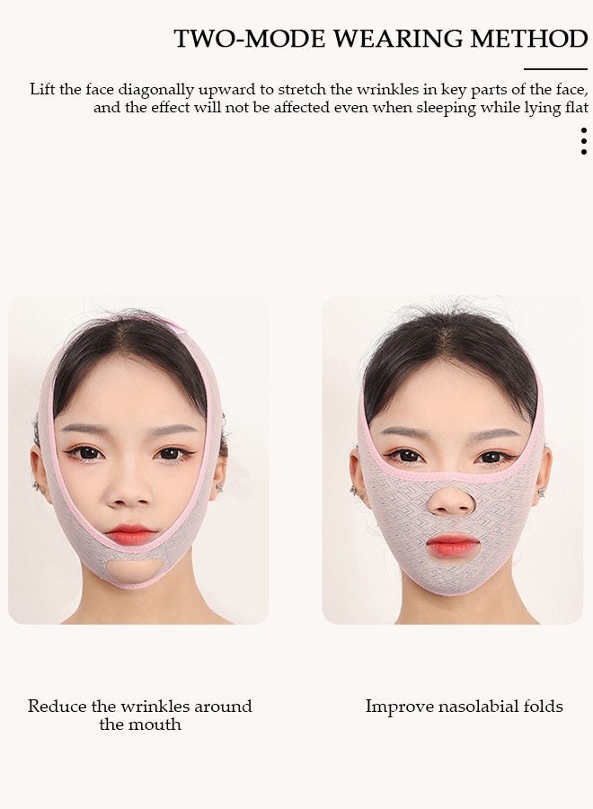 DUNISO حزام تنحيف شد الوجه، حزام رفع الخد على شكل حرف V، رقعة الذقن المزدوجة لتقليل الذقن، حزام حزام تصحيح الذقن المضاد للتجاعيد للنساء والرجال - Image 2