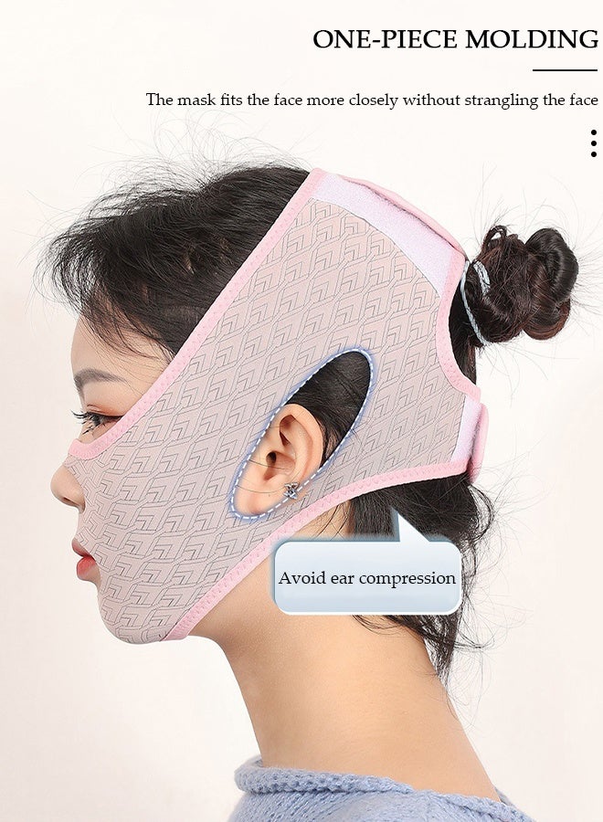 DUNISO حزام تنحيف شد الوجه، حزام رفع الخد على شكل حرف V، رقعة الذقن المزدوجة لتقليل الذقن، حزام حزام تصحيح الذقن المضاد للتجاعيد للنساء والرجال - Image 4