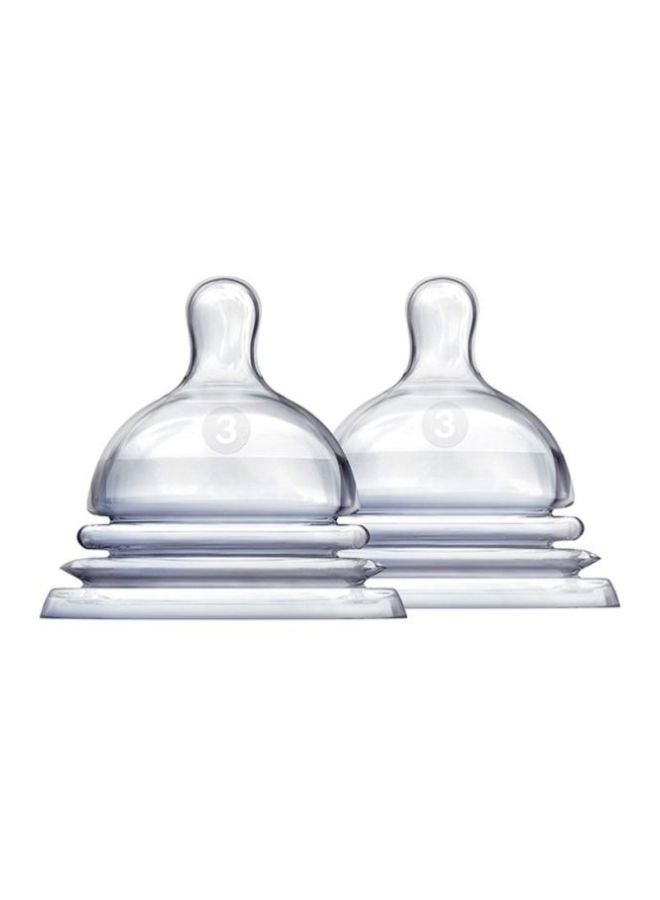 Munchkin Pack Of 2 Latch Bottle Nipple, 6+ Months - Clear - Image 1